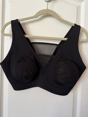 Rhonda Shear 2X Back Smoothing Bra Wireless Plunge Black NWT